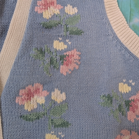 EDDIE BAUER 1990 Vintage Women's Cotton Grandma Core Floral Vest - Picture 3 of 7